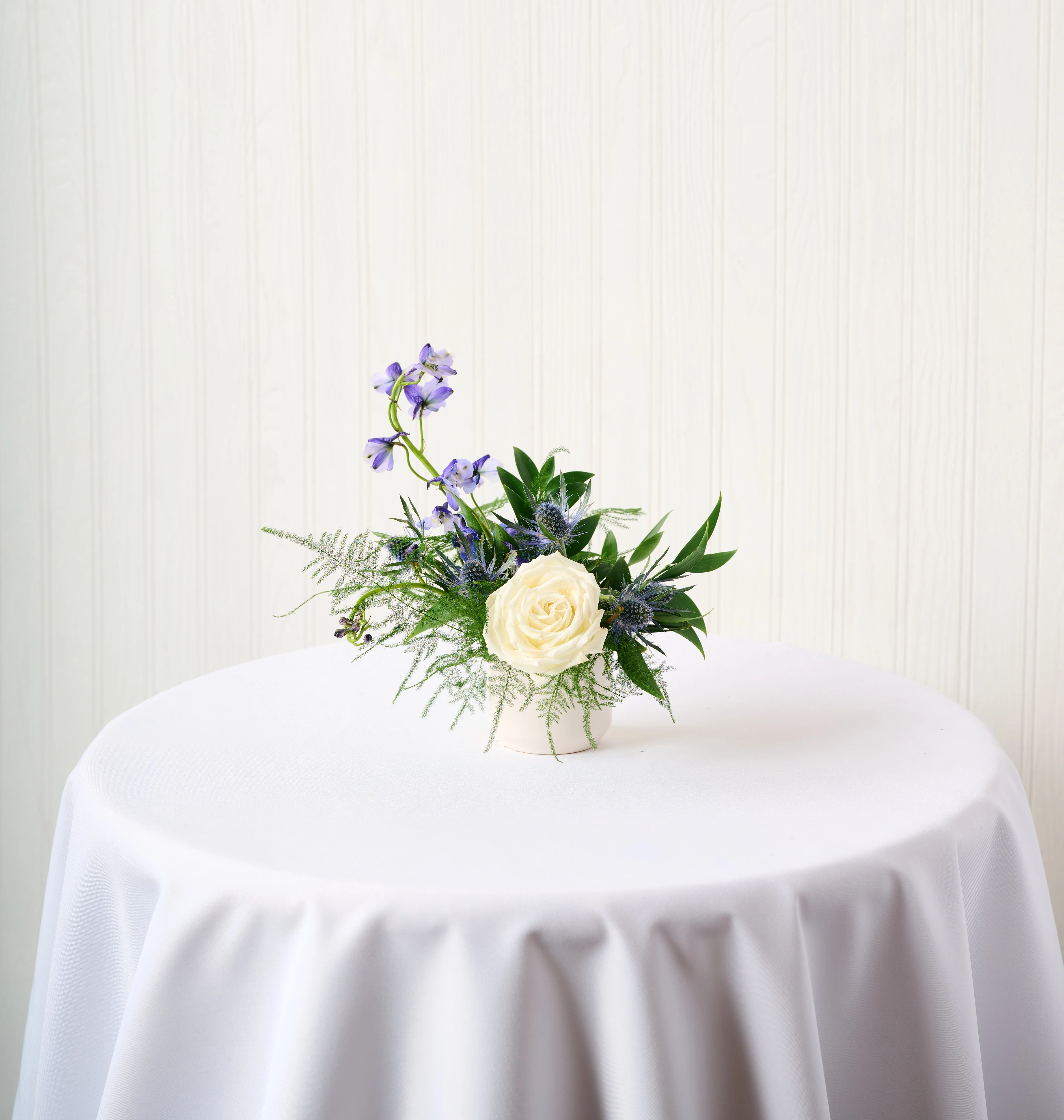 Garden White & Blue Cocktail Arrangement - Image 2