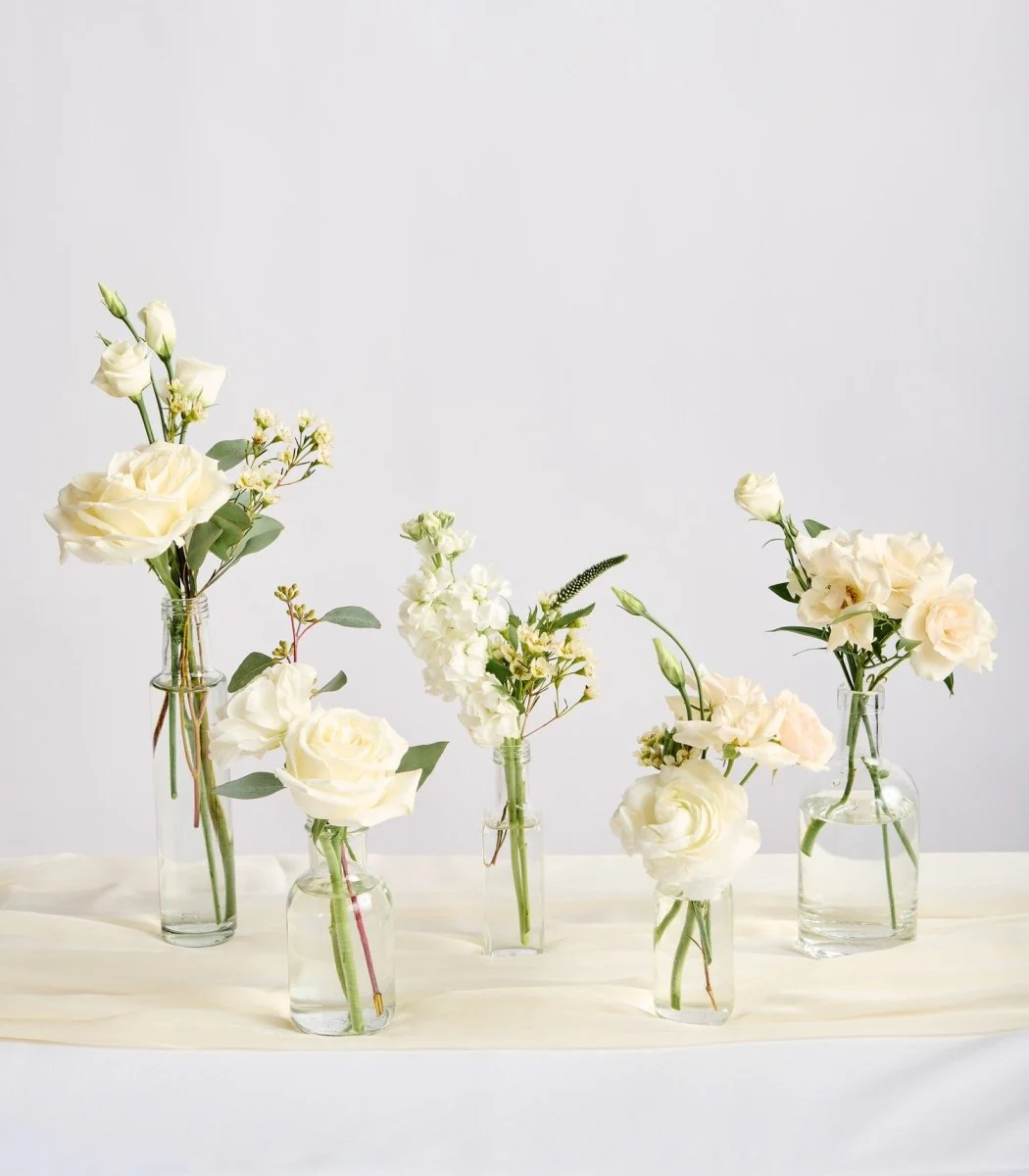 Bud Vase White & Cream
