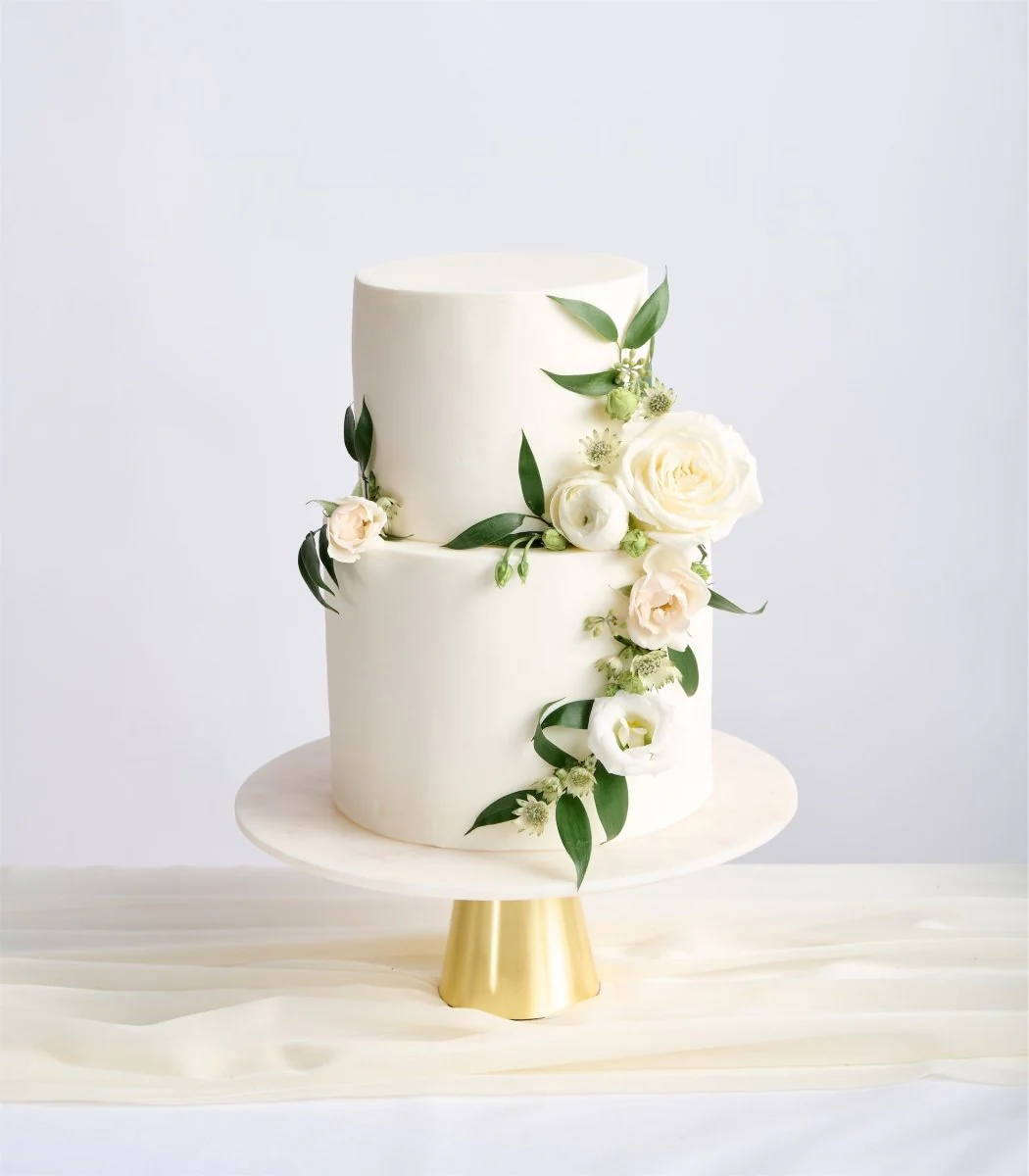Cake Flowers White & Cream