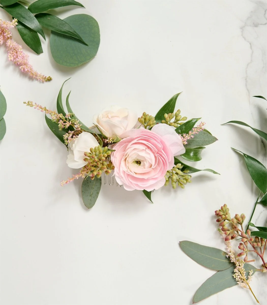 Hair Comb Blush & Ivory